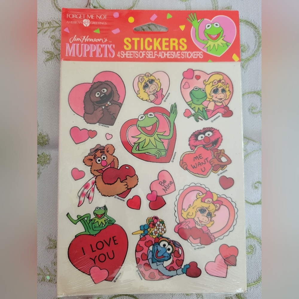 Vintage American Greetings Muppet Valentines sticker unopened